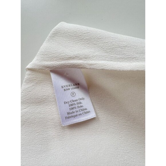 EVERLANE Ivory Silk Crepe De Chine Sleeveless Classic Button Up Blouse, Size 12 - Picture 12 of 13